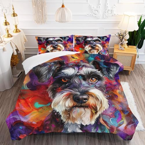 Custom 3D Print Dog Duvet Cover Set for Kids