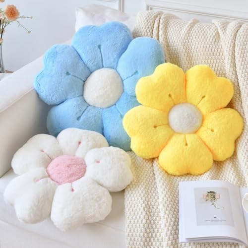 Yellow Daisy Flower Pillow Decorative Throw Cushion