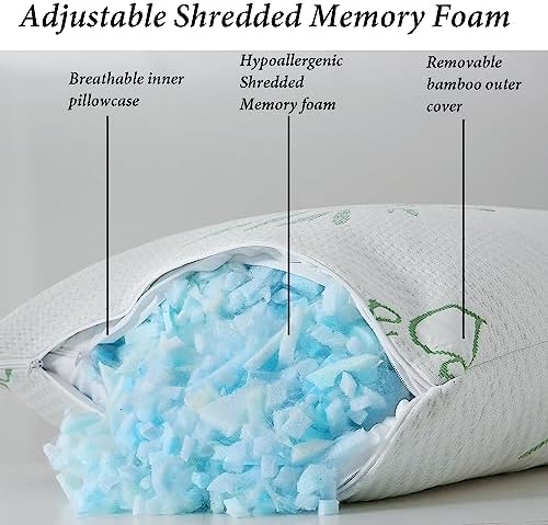 HOXXME Cooling Shredded Memory Foam Pillow Set of 2