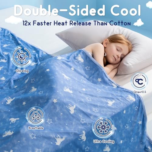 Elegear Kids Cooling Blanket with Glow in The Dark Design