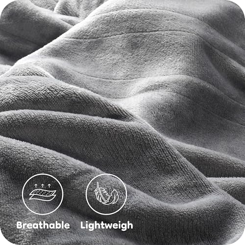 LaffyLo 72 x 84 Electric Heated Blanket - Light Grey