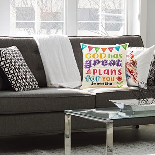 Kids Bible Verse Throw Pillow Covers God Has Great Plans for You