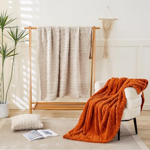 YUSOKI Sherpa Throw Blanket - 3D Stylish Design 50x65 Inches