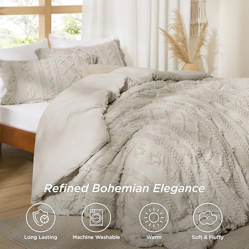 Bedsure Tufted Boho Comforter Set King