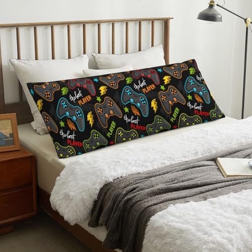 Gaming Body Pillow Case for Boys 20x60 Microfiber with Zipper