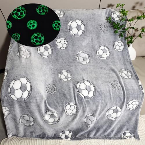 Sviuse Glow in The Dark Soccer Throw Blanket 1