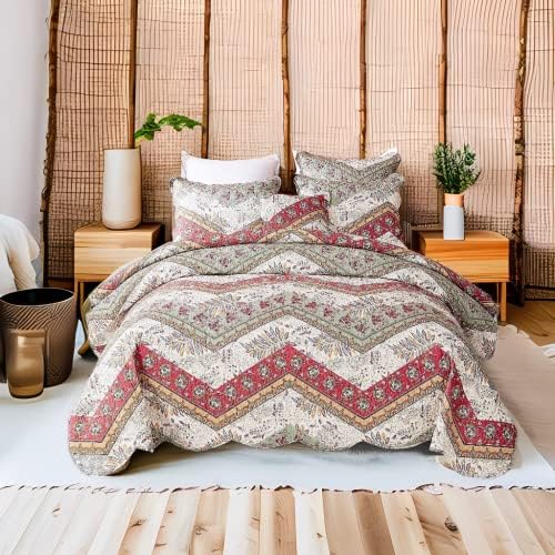 DaDa Bedding Bohemian Floral Bedspread Set - Cal King