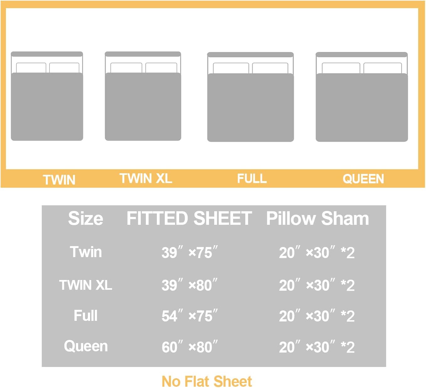 AILONEN Tiger Fitted Sheet Set Twin XL 3 Pieces with 2 Pillowcases