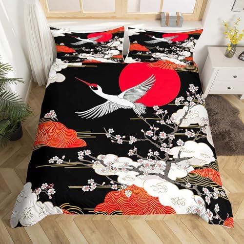 Feelyou Cherry Blossoms Duvet Cover Set King Size
