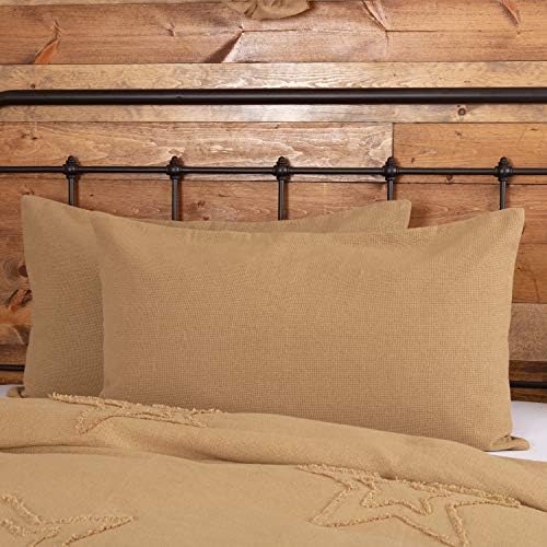 VHC Brands Burlap King Sham 21x37 Tan 1