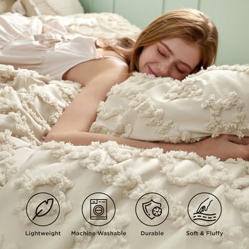 Bedsure Tufted Boho Comforter Set Twin Size