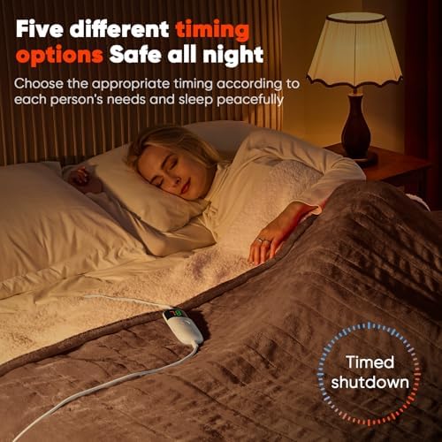 Greenoak Heated Blanket 50x60 10 Levels with Auto-Off Overheat Protection