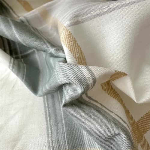 VM VOUGEMARKET Green Plaid Duvet Cover Set Queen 3 Piece