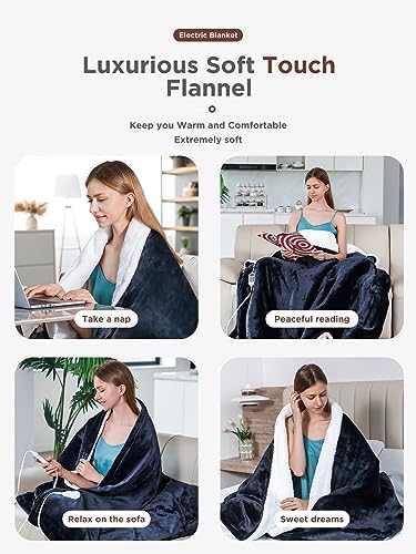 Shodu Electric Blanket Heated Throw with Timer and 8 Heating Levels