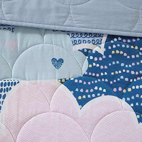 Reversible Cotton Quilt Set - Cloud Blue 5 Piece Kids Bedding