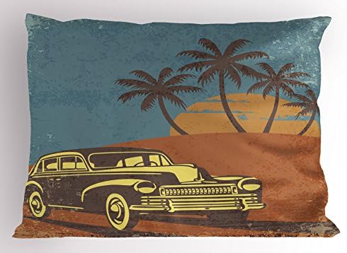 Ambesonne Vintage Car Beach Pillow Sham