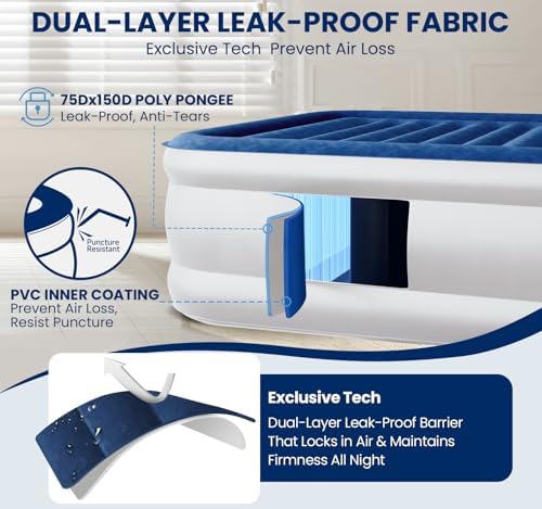 KINGJERRY Twin XL Air Mattress with Built-in Pump