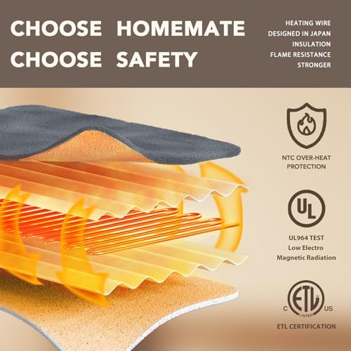Homemate Heated Throw Blanket 50x60 Inch with 10 Heat Levels