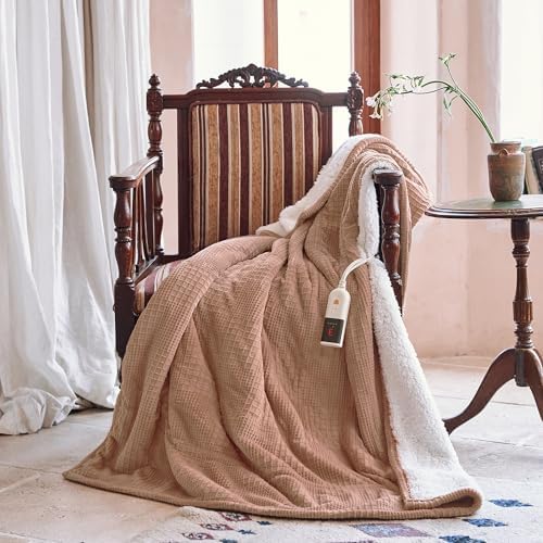 Texciting Fog Rose Heated Blanket 50x60