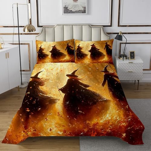 Erosebridal Halloween Witches Bedspread Set King Size