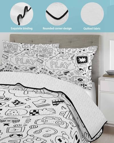 Stongaro Quilt Twin XL Set 3 Pieces Lightweight All Season Comforter Bedding
