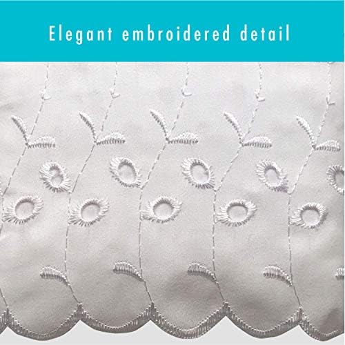 FRESH IDEAS White Queen Bed Skirt with Ruffles and Eyelet Embroidery 1