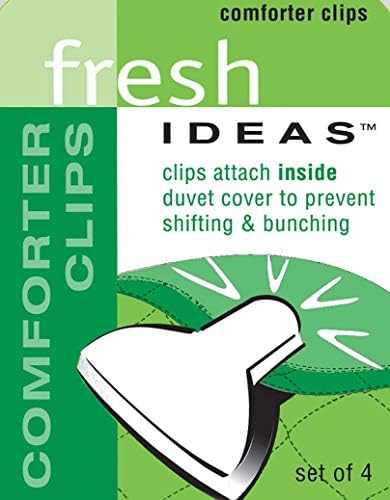 FRESH IDEAS Padded Duvet Clips 4-Pack - No-Shift Fasteners