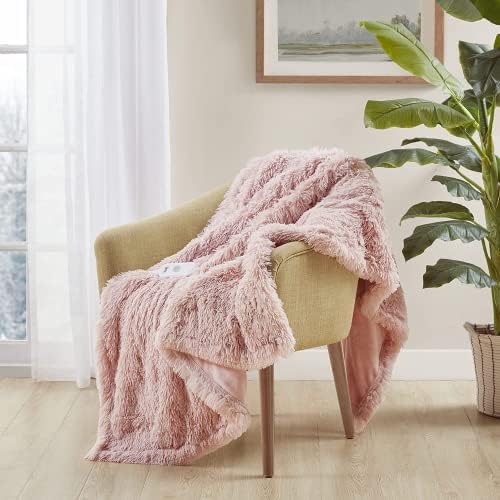 Serta Mila Heated Throw Blanket - 50x60 Inch Soft Faux Fur Electric Blanket