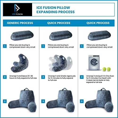 Ice Fusion Kids Reading Pillow with Storage and Cover