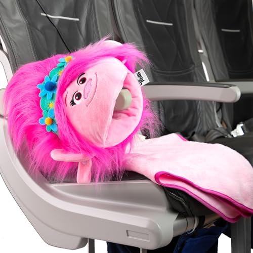 DREAMWORKS TROLLS Armrest Buddy Travel Pillow with Blanket - Queen Poppy 13