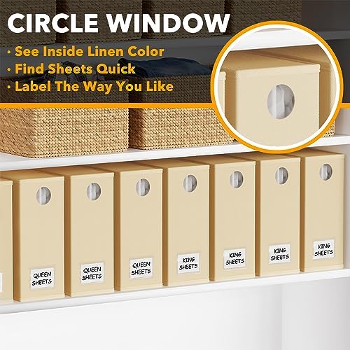 SpaceAid 8 Pack Bed Sheet Organizers for Linen Closet