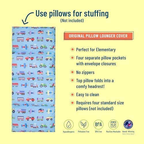 Wildkin Kids Floor Lounger Travel-Friendly Sleepover Ready Fits Standard Pillows