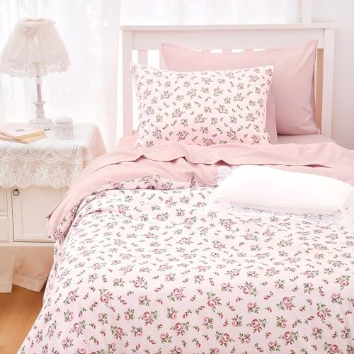 Wake In Cloud Coquette Duvet Cover Set Pink Floral