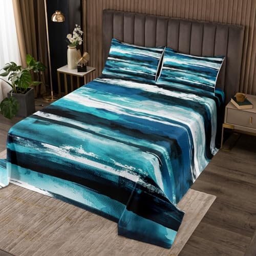 Erosebridal Gradient Queen Quilt Set with 2 Pillowcases