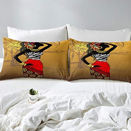 Feelyou African Pattern Duvet Cover Set 3Pcs King Size