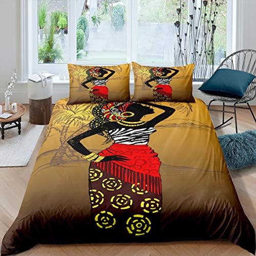 Feelyou African Pattern Duvet Cover Set 3Pcs King Size