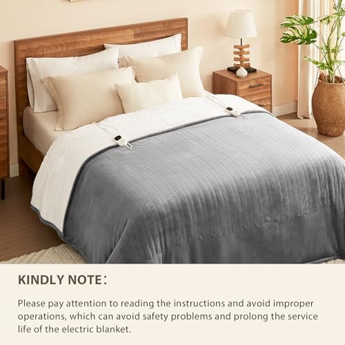 Homemate Electric Heated Blanket Twin - 62x84 Grey