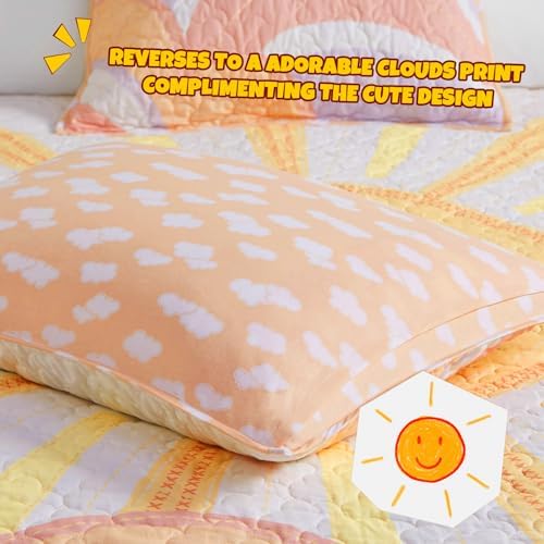 Urban Habitat Kids Twin Quilt Set with Reversible Coverlet and Throw Pillow