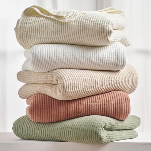 EVERGRACEHOME Cotton Coverlet Set King Size 3 Pieces