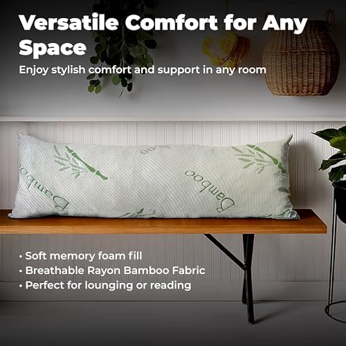 OMEO Bamboo Rayon Body Pillow for Side Sleepers