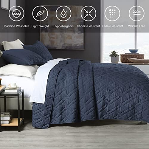 HORIMOTE HOME Quilt Set Twin Navy Blue