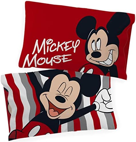 Jay Franco Disney Mickey Mouse Stripe Pillowcase 2 Pack