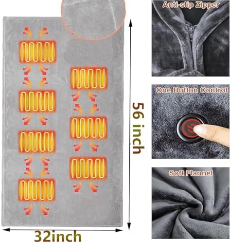 MIUPWULA Heated Throw Blanket with 10000mAh Power Bank