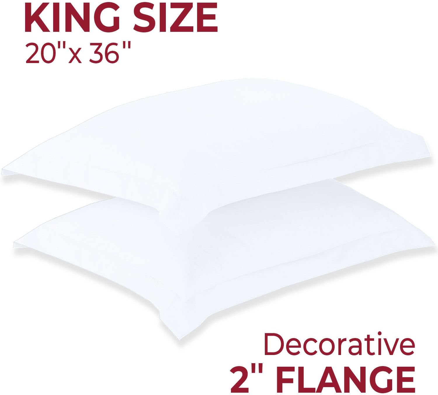 Mellanni Pillow Shams Set - 2 PC Luxury Cooling White