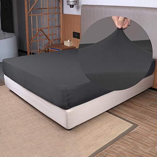 Dark Gray Stretch Fitted Sheet for Twin XL Mattress