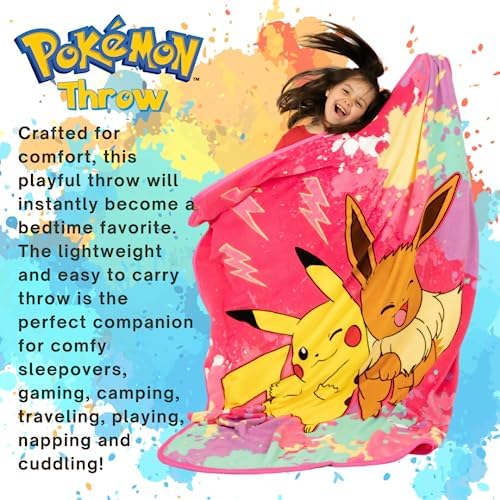 Franco Pokemon Pikachu Eevee Throw 46x60