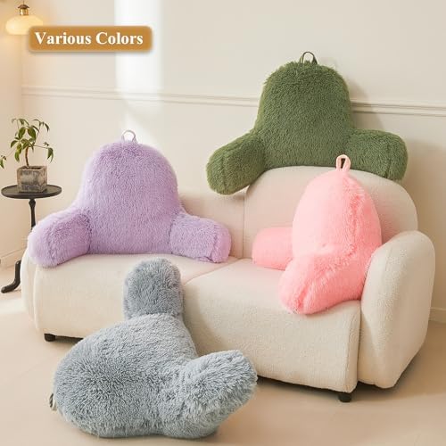 XeGe Fluffy Back Support Pillow Cover with Tie Dye Faux Fur