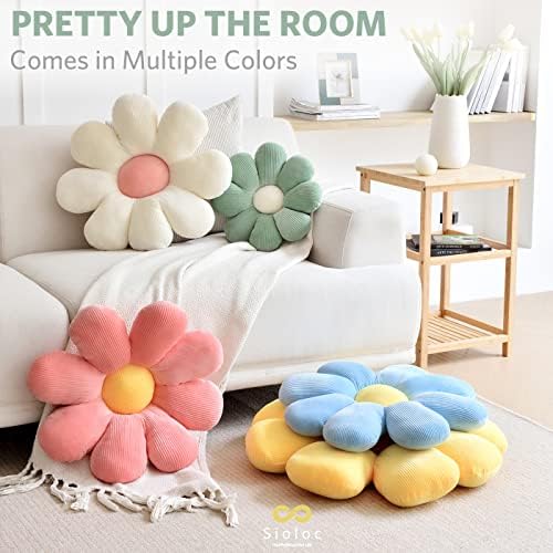 Sioloc Green Flower Throw Pillow 16 Inch