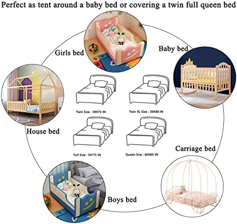 Gold Star Princess Bed Canopy with Lights for Kids