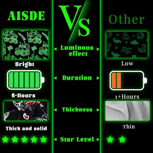 AISDE Glow in The Dark Truck Blanket for Boys 60x50